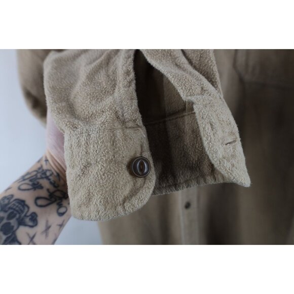 Vtg 90s Abercrombie & Fitch Mens L Distressed Chamois Cloth Button Down Shirt - Picture 10 of 15
